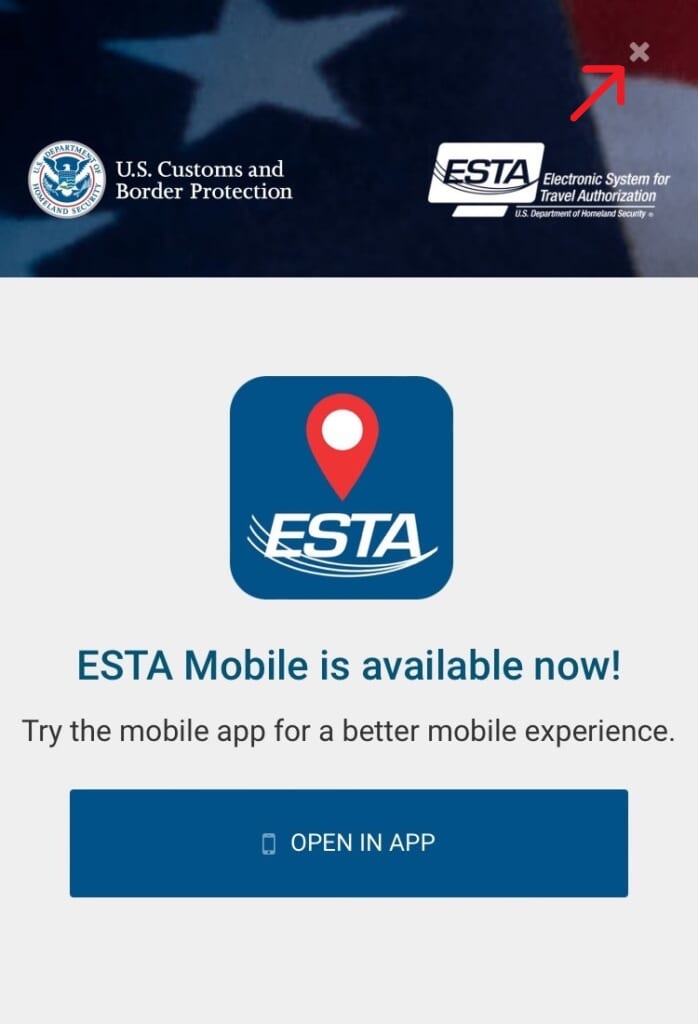 ESTA申請公式サイト スマートフォン モバイル